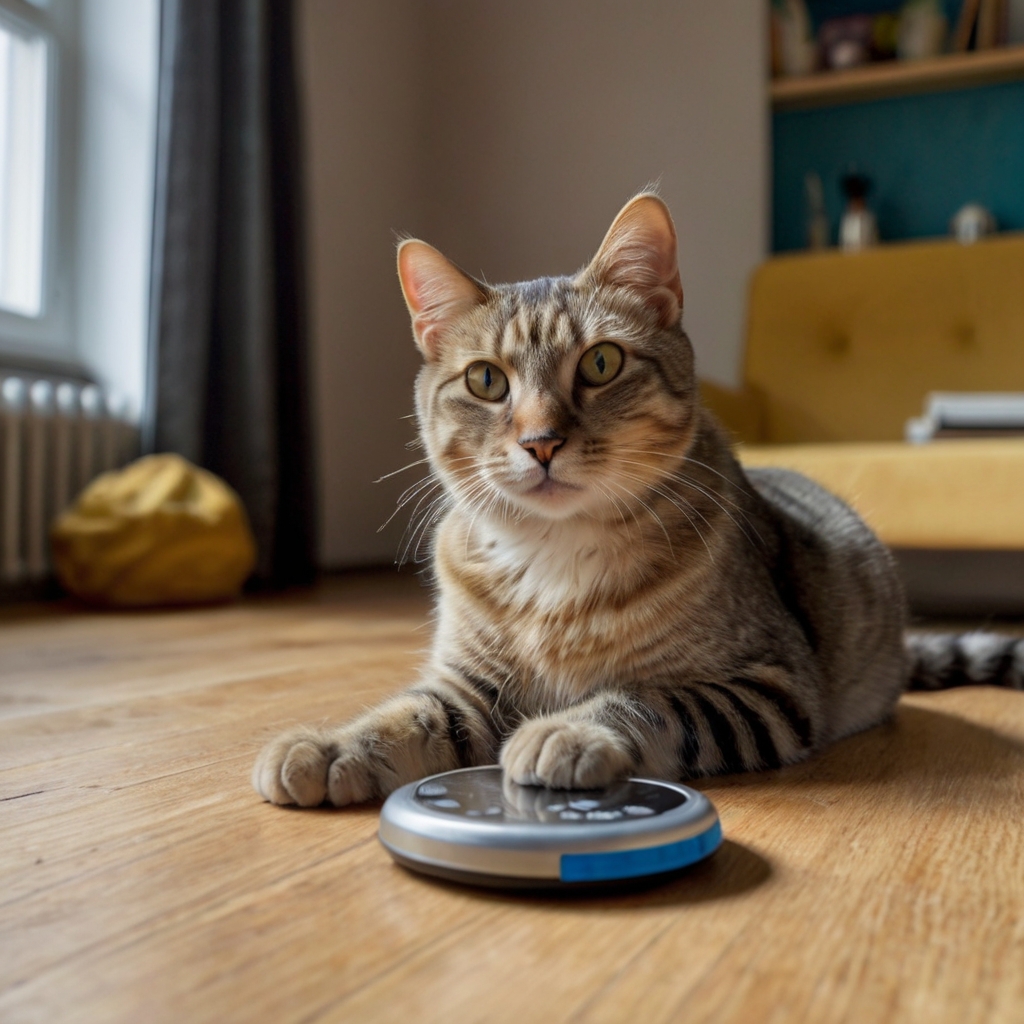 Katze mit einem Clicker-Training-Set