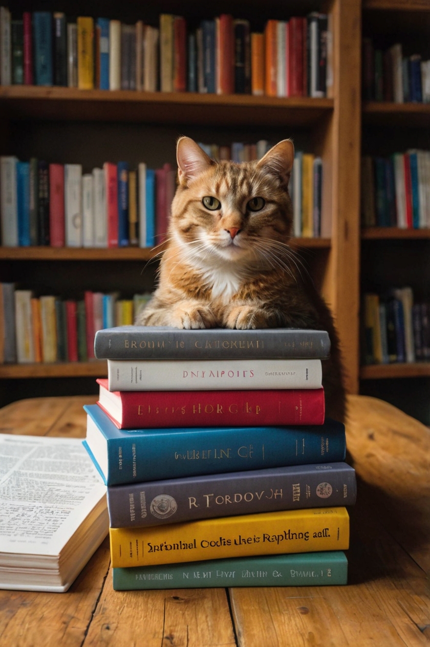 Katzentrainingsbücher auf einem Tisch – Die besten Bücher zur Katzenerziehung.